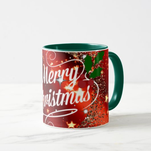 Mug Joyeux Noël, parties scintillant et pétillant (Devant droit)
