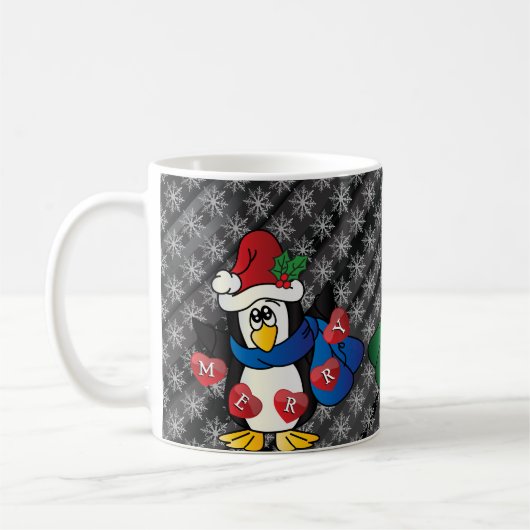 Mug Joyeux Noël Penguin amis (Gauche)