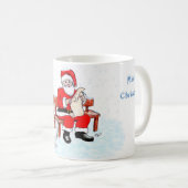 Mug Joyeux Noël - Père Noël avec chat et chien (Devant droit)