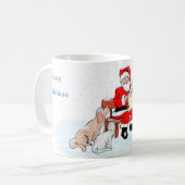 Mug Joyeux Noël - Père Noël avec chat et chien (Devant gauche)