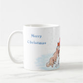Mug Joyeux Noël - Père Noël avec chat et chien (Gauche)