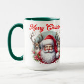 Mug Joyeux Noël Père Noël avec rennes (Gauche)