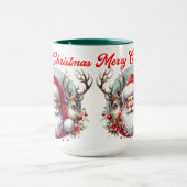 Mug Joyeux Noël Père Noël avec rennes (Centre)