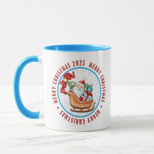 Mug Joyeux Noël Père Noël Avec Son Drapeau
