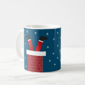 Mug Joyeux Noël Père Noël Coincé Dans Une Cheminée (Devant gauche)