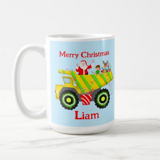 Mug Joyeux Noël Père Noël dans Camion de vidage Person (Gauche)