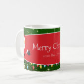 Mug Joyeux Noël Père Noël Nom de famille Rouge et Vert (Devant gauche)