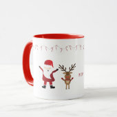 Mug Joyeux Noël Père Noël Reindeer Sucres de canne Rou (Devant gauche)