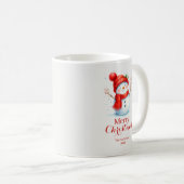 Mug Joyeux Noël personnalisé Bonhomme de neige Année p (Devant droit)