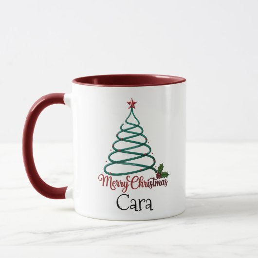 Mug Joyeux Noël Personnalisé Nom personnalisé Cadeau p (Gauche)
