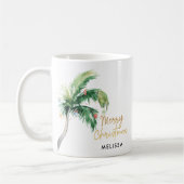 Mug Joyeux Noël personnalisé Palm Tree vacances (Gauche)