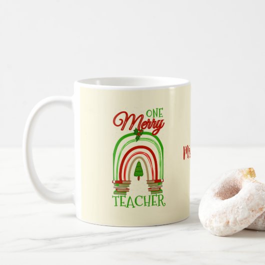 Mug Joyeux Noël personnel enseignant Noël (Avec donut)