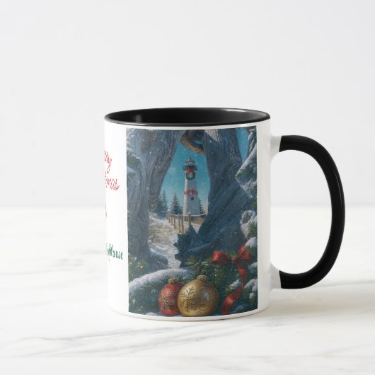Mug Joyeux Noël Phares de Crisp Point (Droite)