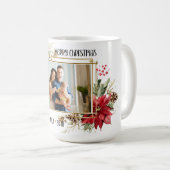 Mug Joyeux Noël Photo Moderne Fleur Rouge (Devant droit)