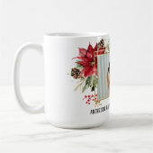 Mug Joyeux Noël Photo Moderne Fleur Rouge (Gauche)
