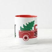 Mug Joyeux Noël pickup et monogramme d'arbre (Centre)
