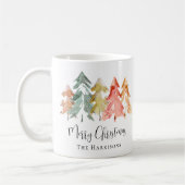 Mug Joyeux Noël Pine Arbre Aquarelle Vacances (Gauche)