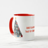 Mug Joyeux Noël Pingouin Arbre Rouge Drôle (Devant gauche)