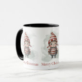 Mug Joyeux Noël Pixie rouge blanc Aquarelle Elf (Devant gauche)