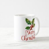 Mug Joyeux Noël, Poinsettia Berries Design Femmes (Devant droit)