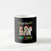 Mug Joyeux Noël Poodé Chemise Santa Chapeau Lumières N (Centre)