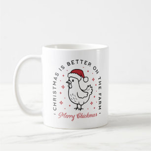 Mug Joyeux Noël poulet drôle de ferme animale country