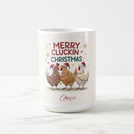 Mug Joyeux Noël Poulets Personnalisés (Centre)
