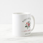 Mug Joyeux Noël pour enseignant | Aquarelle florale (Devant droit)