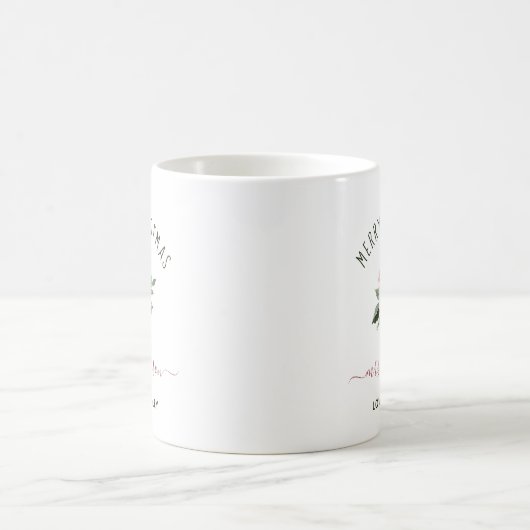 Mug Joyeux Noël pour enseignant | Aquarelle florale (Centre)