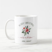 Mug Joyeux Noël pour enseignant | Aquarelle florale (Gauche)