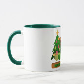 Mug Joyeux Noël près de la cheminée bonfire xmas arbre (Gauche)