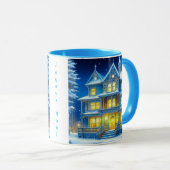 Mug Joyeux Noël Pretty Blue Maison de Noël (Devant droit)
