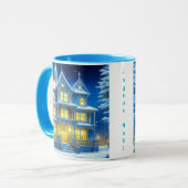 Mug Joyeux Noël Pretty Blue Maison de Noël (Devant gauche)
