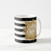 Mug Joyeux Noël Rayures Noires et Blanches (Devant droit)