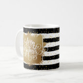 Mug Joyeux Noël Rayures Noires et Blanches (Devant gauche)