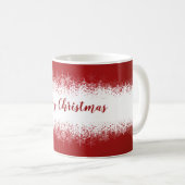 Mug Joyeux Noël Red White Snowflakes (Devant droit)