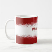 Mug Joyeux Noël Red White Snowflakes (Gauche)