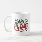 Mug Joyeux Noël Retro Broderie Typographie (Gauche)