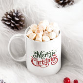 Mug Joyeux Noël Retro Broderie Typographie