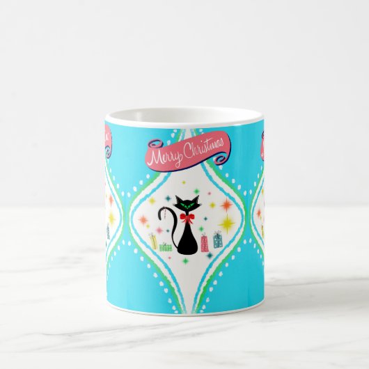 Mug Joyeux Noël Retro Chat Siamese (Centre)