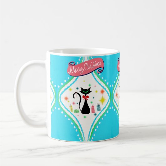 Mug Joyeux Noël Retro Chat Siamese (Gauche)