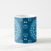 Mug Joyeux Noël rond flocon de neige hiver blanc bleu (Centre)