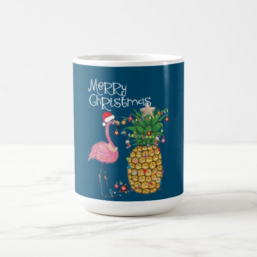 Mug Joyeux Noël rose Flamant rose Noël (Centre)
