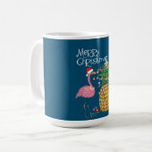 Mug Joyeux Noël rose Flamant rose Noël (Devant gauche)