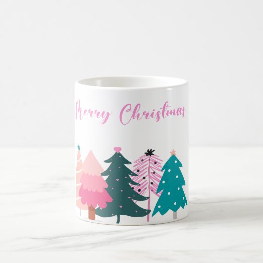 Mug joyeux noël rose noël arbres boue (Centre)