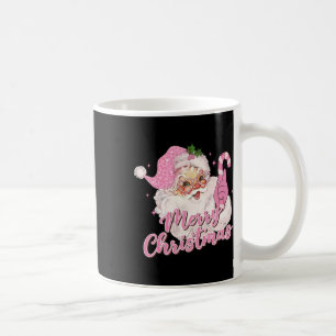 Mug Joyeux Noël rose Père Noël Vintage Rétro Xma