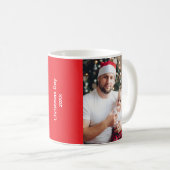 Mug Joyeux Noël rouge écriture blanche flocon de neige (Devant droit)