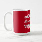 Mug Joyeux Noël rouge et blanc flocon (Gauche)