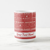 Mug Joyeux Noël rouge et blanc Typographie rétro (Centre)