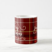 Mug Joyeux Noël Rouge or plaqué Monogramme Nom (Centre)
